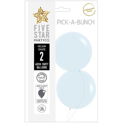 Pick-A-Bunch Matte White 60cm Round Latex Balloons Pk 2