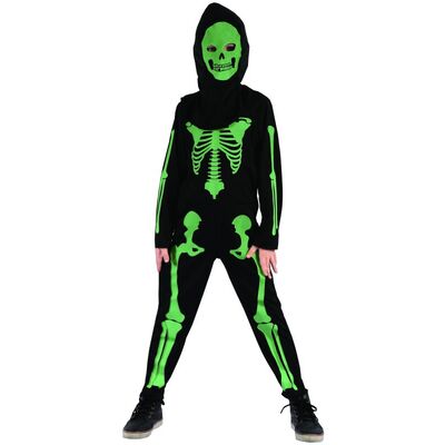 Child Green Skeleton Costume (Large, 130-140cm)