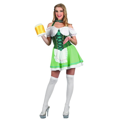 Adult Green Oktoberfest Beer Girl Dress Costume (Large)