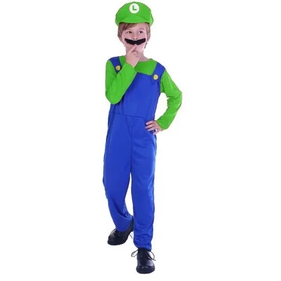 Child Green Plumber Boy Costume (Large, 130-140cm)