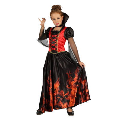 Child Flame Vampiress Halloween Costume (Large, 130-140cm) Pk 1