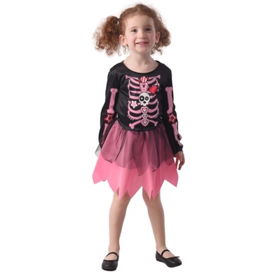 Toddler Pink Skeleton Dress Costume Halloween (2-3 Yrs) Pk 1