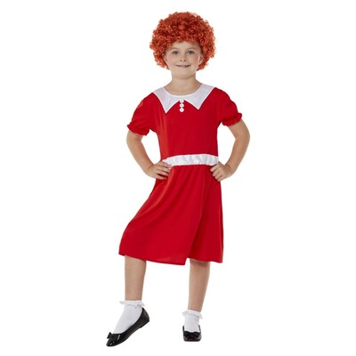 Child Singing Orphan Costume with Wig (Large, 10-12 Years) Pk 1