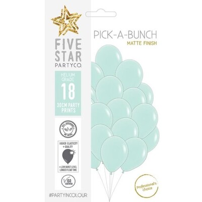 Matte Pastel Green Pick-A-Bunch Latex Balloons 30cm Pack of 18 | Premium Biodegradable Balloons