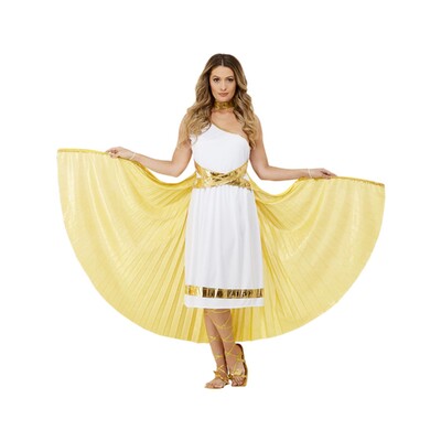 Greek Goddess Athena Cape Costume Accessory One Size – Deluxe Gold Wings with Neckband