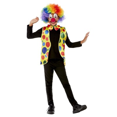 Child Clown Costume Kit (Waistcoat, Bow Tie & Nose) Pk 1
