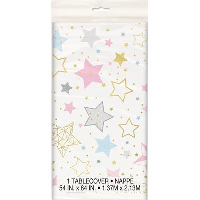 Twinkle Star Plastic Tablecover (137cm x 213cm) Pk 1