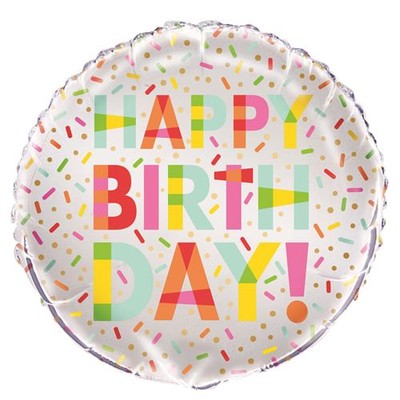 Happy Birthday Donut Party 18in. Foil Balloon Pk 1