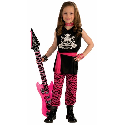 Child Rock Star Girl Costume (Large, 12-14 Years) 
