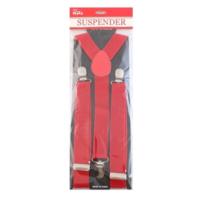 Adult Red Braces / Suspenders Pk 1