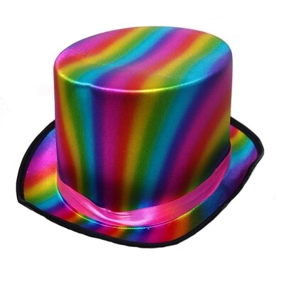 Rainbow Shiny Top Hat Pk 1
