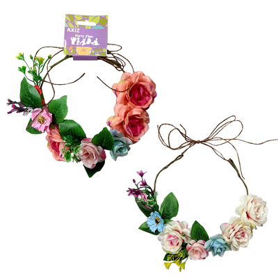 Floral Flower Wreath Headband Assorted (Pk 2)