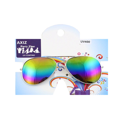 Aviator Party Glasses with Rainbow Mirror Lenses