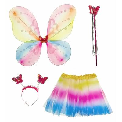 Rainbow Fairy Costume Set 4 Pieces