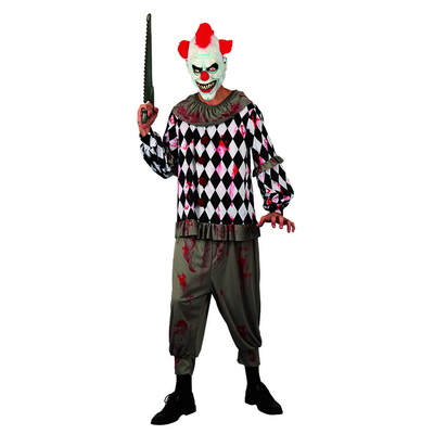 Adult Creepy Harlequin Clown Costume (Large) Pk 1
