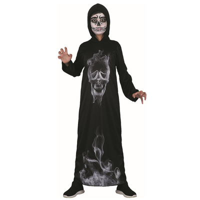 Child Black Hooded Robe Smoke Demon Costume (Large, 130-140cm) Pk 1
