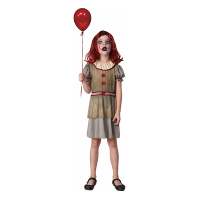 Child Creepy Clown Girl Costume (Large, 130-140cm) Pk 1