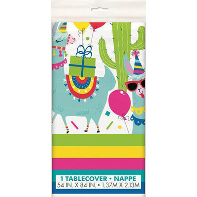 Llama Birthday Plastic Tablecover Pk 1