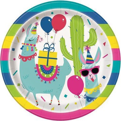 Llama Birthday 9in. Paper Plates Pk 8 