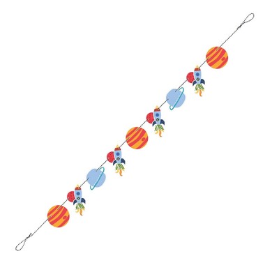 Outer Space Rocket Planets Cutout Banner 1.52m
