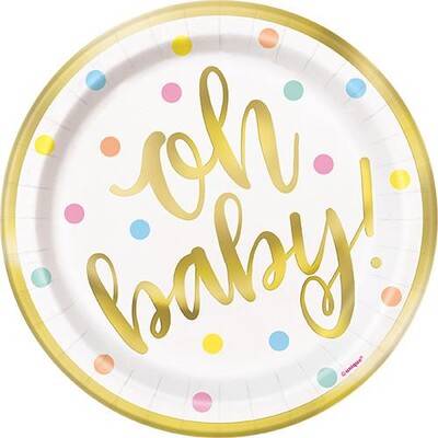 Oh Baby! Baby Shower 7in. Paper Plates Pk 8