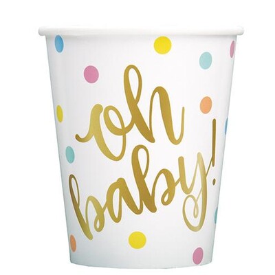 Oh Baby! Baby Shower 9oz. Paper Cups Pk 8