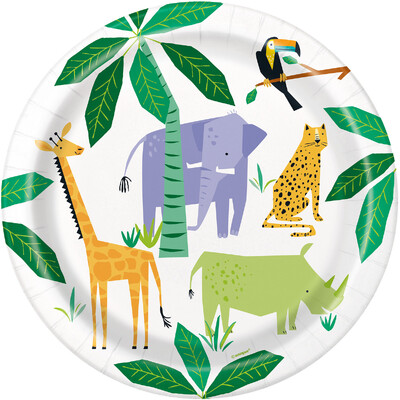 Animal Safari 9in Paper Plates (Pk 8)