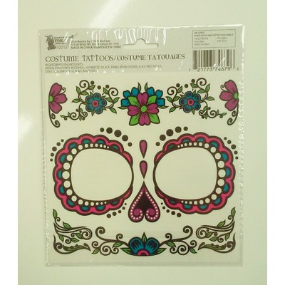 Day of the Dead Female Face Tattoos (1 Sheet)