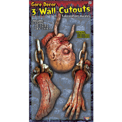 Halloween Severed Body Part Wall Cutout Decorations Pk 3