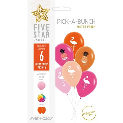 Pick-A-Bunch Tropical Mix 12in. Latex Balloons Pk 6