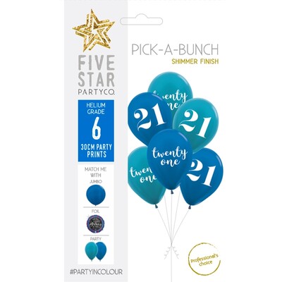 Pick-A-Bunch 21 Assorted 12in. Latex Balloons Pk 6
