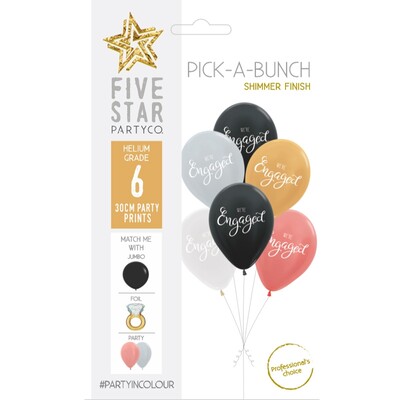 Pick-A-Bunch We're Engaged Assorted 12in. Latex Balloons Pk 6