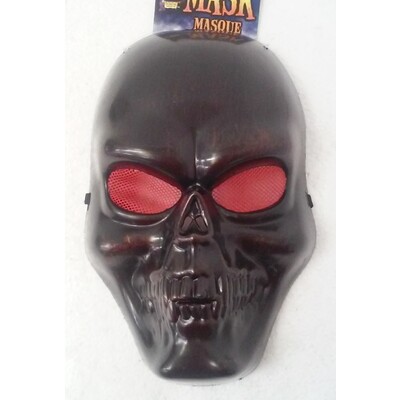 Halloween Bronze / Black Colour Plastic Skull Face Mask Pk 1