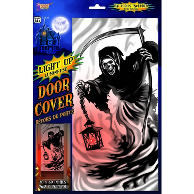 Halloween Reaper Light-Up Door Cover Decoration (76cm x 152cm) Pk 1