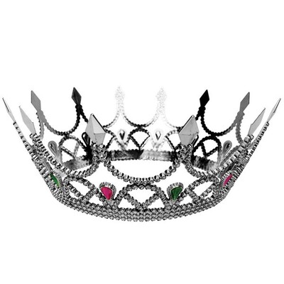 Adult Royal Queen Silver Plastic Crown Pk 1 