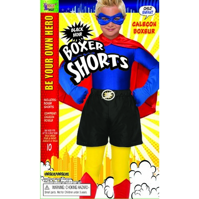 Child Black Super Hero Boxer Shorts Pk 1