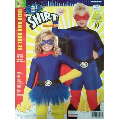 Child Blue Super Hero Shirt Costume Pk 1 