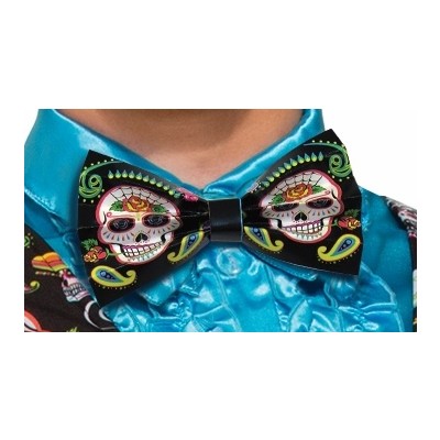 Adult Day of the Dead Bow Tie Pk 1