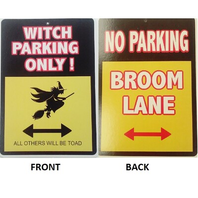 Halloween Double Sided Witch Parking Sign Decoration Pk 1 (1 Sign Only)