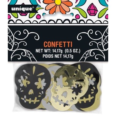Halloween Day of The Dead Skulls Foil Confetti Scatters (14g) Pk 1