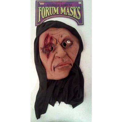 One Eye Face Halloween Latex Mask with Hood Pk 1