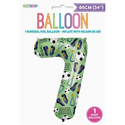Soccer Goal Number 7 Foil Balloon 86cm | Giant Soccer Birthday Balloon