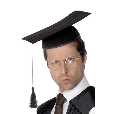 Black Felt Mortarboard Graduation Hat