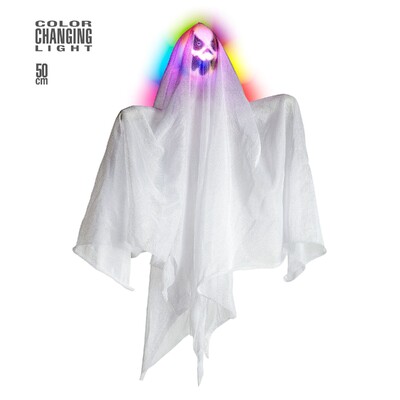 Hanging Colour Changing Light Up Ghost Halloween Decoration 50cm