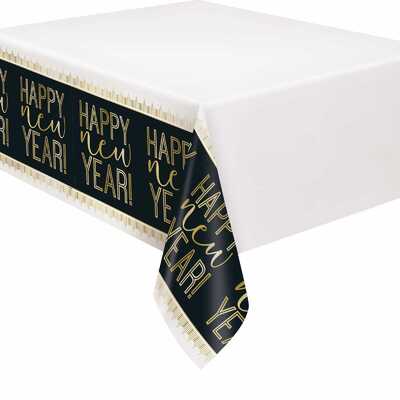 Black & Gold Roaring New Year Tablecover (Pk 1)