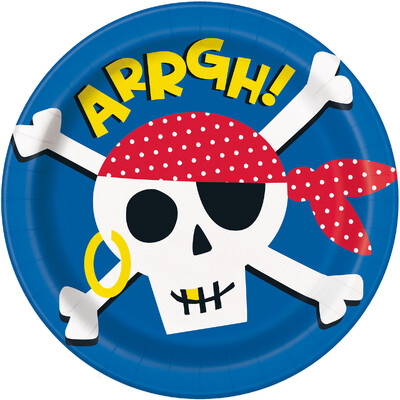Ahoy Pirate 9in Paper Plates (Pk 8)