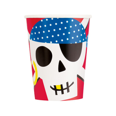 Pirate Ahoy Paper Cups 9oz 270ml (Pk 8)