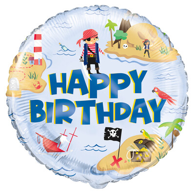Ahoy Pirate Happy Birthday Foil Balloon (18in, 45cm) Pk 1