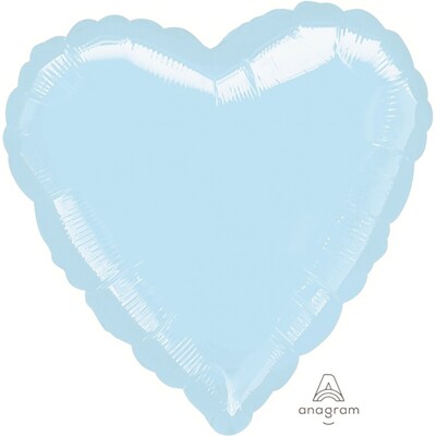 Metallic Pastel Blue Heart 17in. Standard Foil Balloon Pk 1