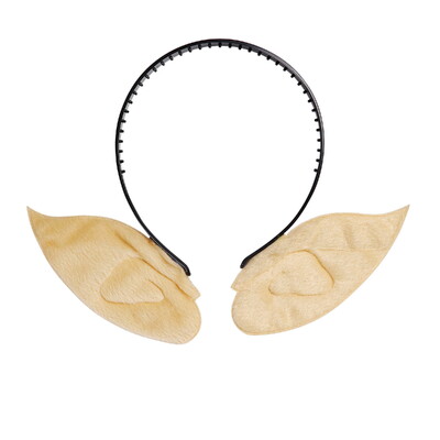 Plush Pointed Elf Ears on Headband Flesh Tone - Christmas & Halloween Costume